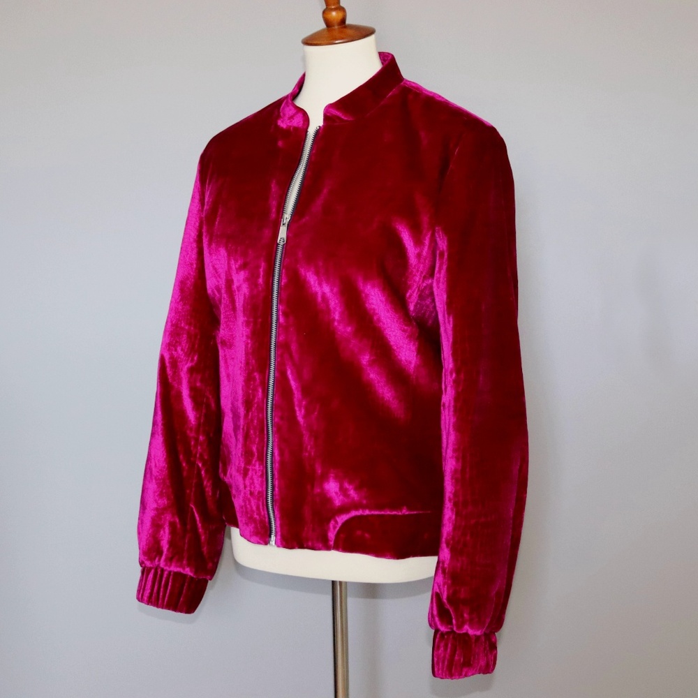 Croc Embossed Velvet Bomber Jacket Neiman Marcus 8 - Picture 3 of 8